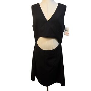 French Connection Whisper V Neck Dress Sz 12 Going Out Cutout Cocktail Mini $148